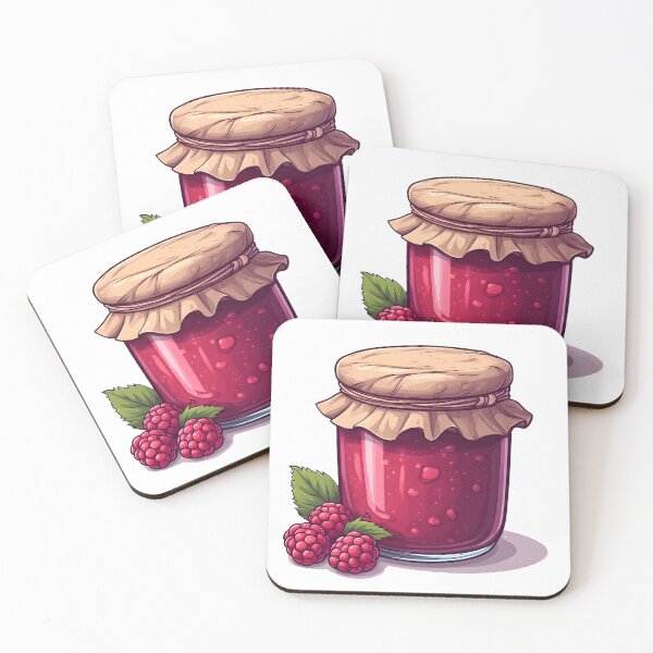 Item preview, Homemade Raspberry Jam Jar – Sweet Berry Preserve Illustration designed and sold by Karolina’s Cozy Creations.