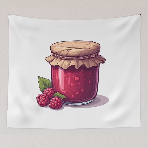 Item preview, Homemade Raspberry Jam Jar – Sweet Berry Preserve Illustration designed and sold by Karolina’s Cozy Creations.