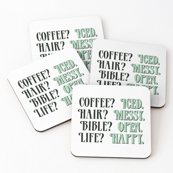 Item preview, Coffee - Green Version | Iced Coffee, Messy Hair, Open Bible, Happy Life designed and sold by TeaLimeTwo.
