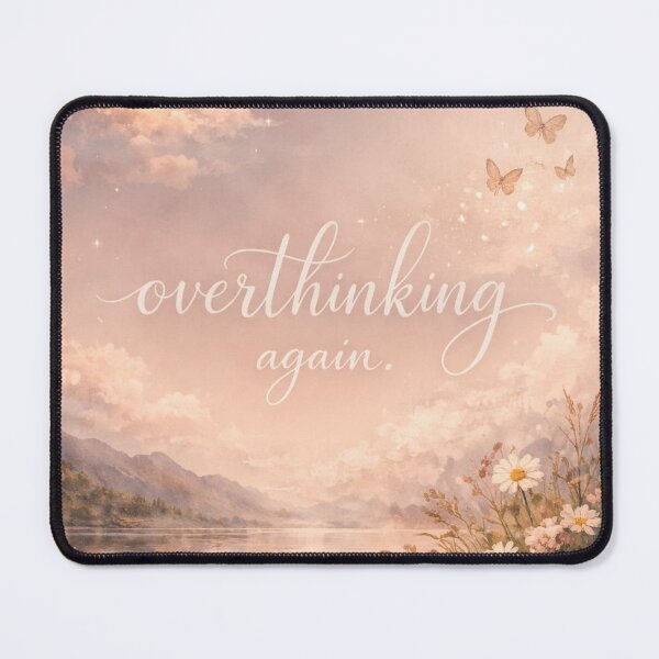 Item preview, Overthinking Again – Dreamy Pastel Moonlight Aesthetic Quote Art designed and sold by Sanika arts .