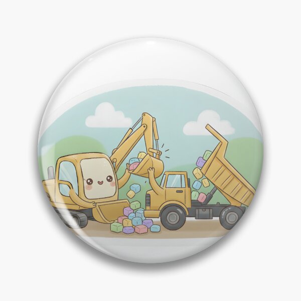 Item preview, Cute Excavator and Dump Truck for Kids designed and sold by 4AGift.