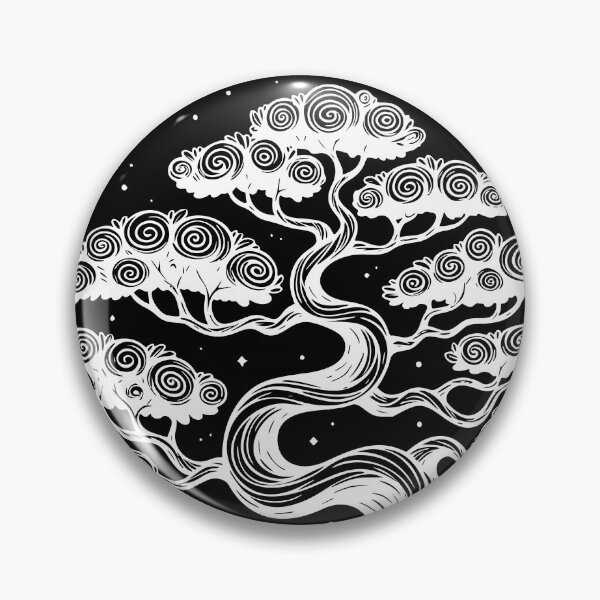 Item preview, Moonlit Bonsai Drift — Ink-Wind Tree Emblem designed and sold by zamew.