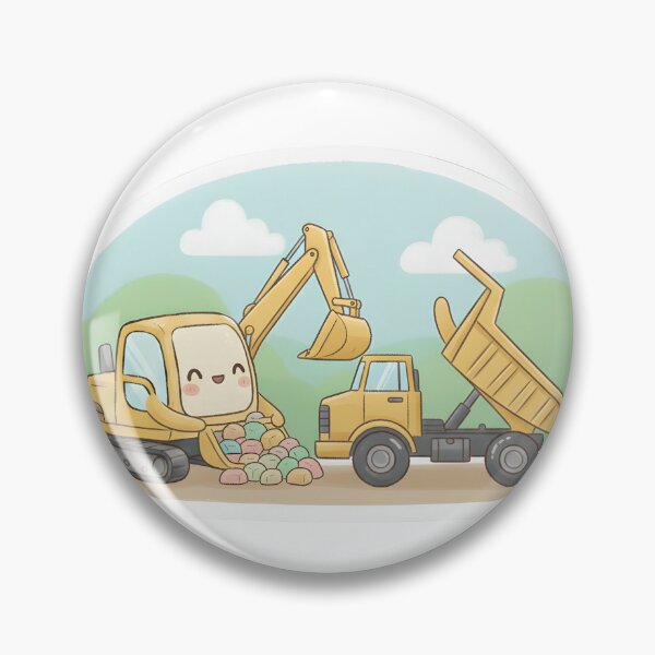 Item preview, Cute Excavator and Dump Truck for Kids designed and sold by 4AGift.