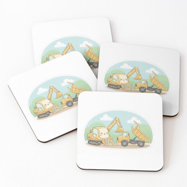Item preview, Cute Excavator and Dump Truck for Kids designed and sold by 4AGift.