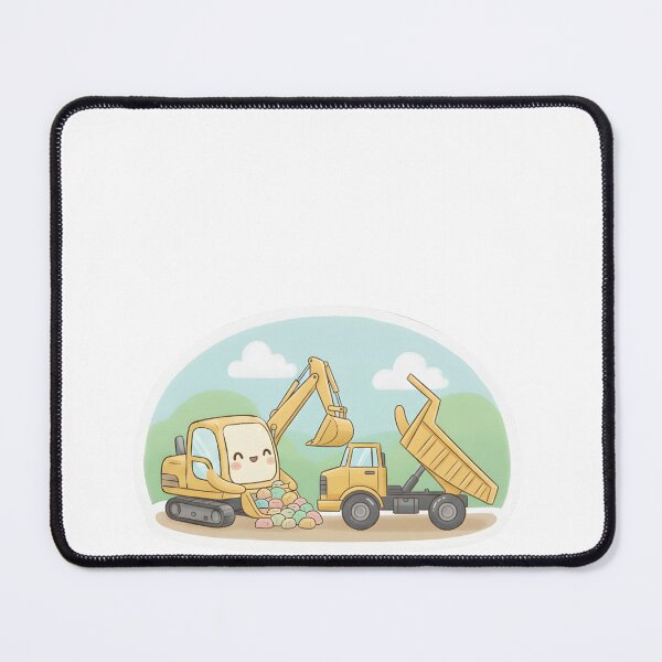 Item preview, Cute Excavator and Dump Truck for Kids designed and sold by 4AGift.