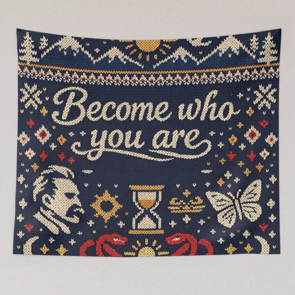 Item preview, Become who you are – Nietzsche quote Knitting pattern designed and sold by Mauswohn.