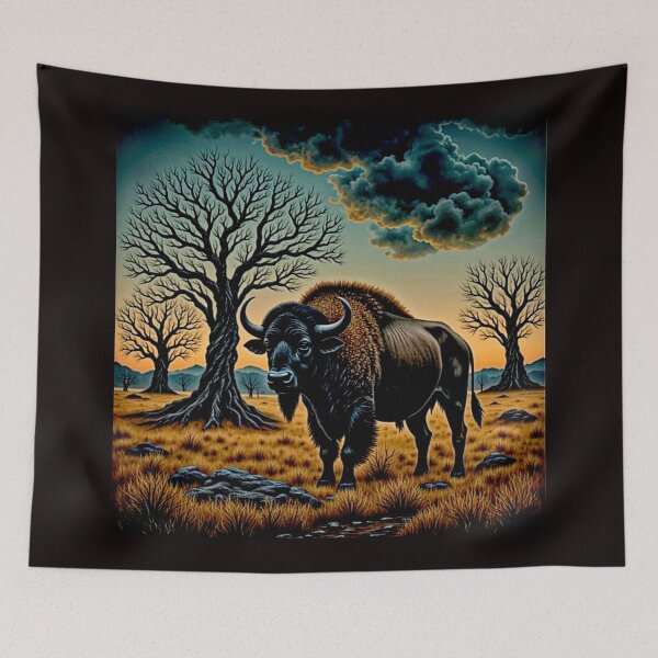 Item preview, Buffalo Wildlife  Snow winter version Collection designed and sold by Helios Be. Lavsh.