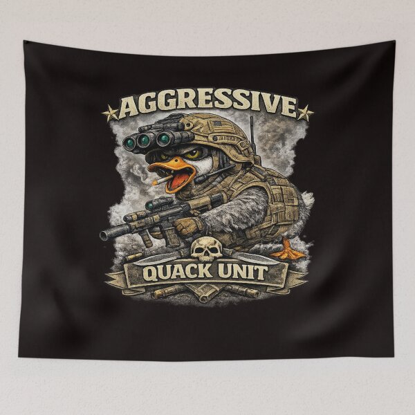 Item preview, I’ll Die With Memories Not a Full Mag – Tactical Animal Military Meme, Aggressive Duck designed and sold by VibeOffline Studio.