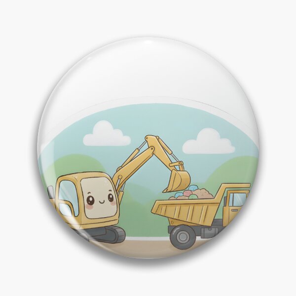 Item preview, Cute Excavator and Dump Truck for Kids designed and sold by 4AGift.