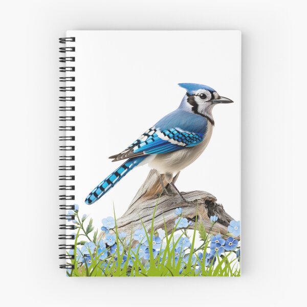 Item preview, Blue Jay On An Old Log In A Wildflower Meadow  designed and sold by Rockyctees.