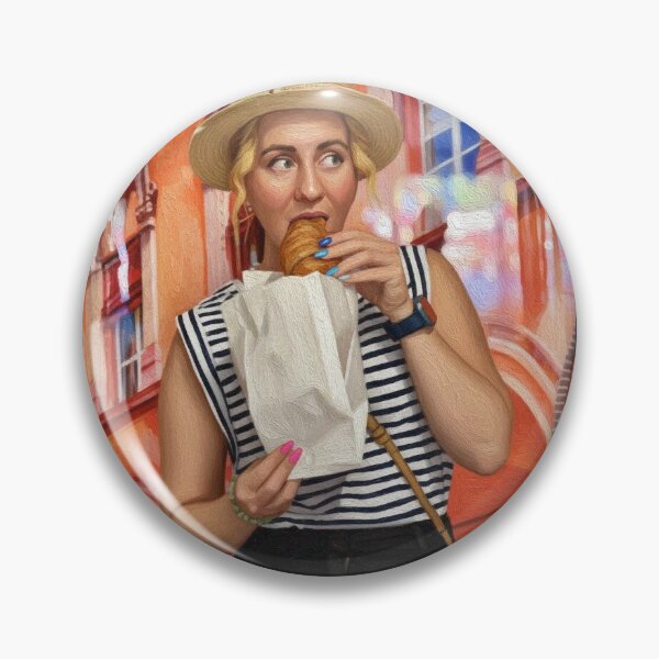 Item preview, Paris woman with crossant  (my picture) designed and sold by tejbiblog.