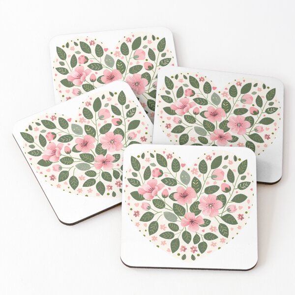 Item preview, Pink Blossom Heart Garden Saint Valentine's Day - Cute Floral Love Art Print designed and sold by DesignArtist.ia.