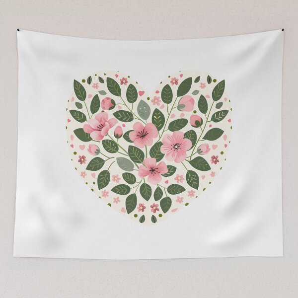 Item preview, Pink Blossom Heart Garden Saint Valentine's Day - Cute Floral Love Art Print designed and sold by DesignArtist.ia.