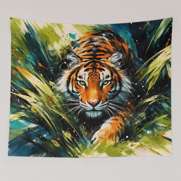 Aperçu de l'œuvre Tigre rôdant dans la jungle créée et vendue par cuprum.