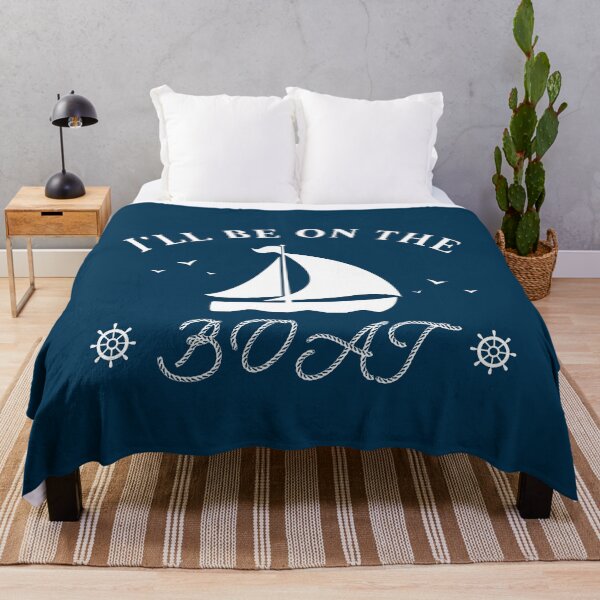 Item preview, I'll Be On The Boat – Nautical Sailing Quote & Rope Typography designed and sold by JB-designstudio.