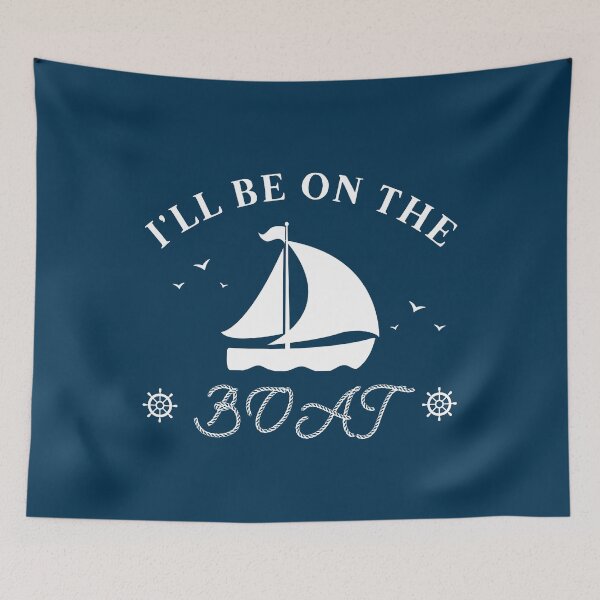 Item preview, I'll Be On The Boat – Nautical Sailing Quote & Rope Typography designed and sold by JB-designstudio.