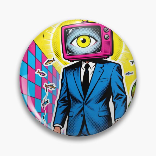 Item preview, Corporate Surrealism TV Head - Absurdist Office Art designed and sold by PictorialWhimsy.