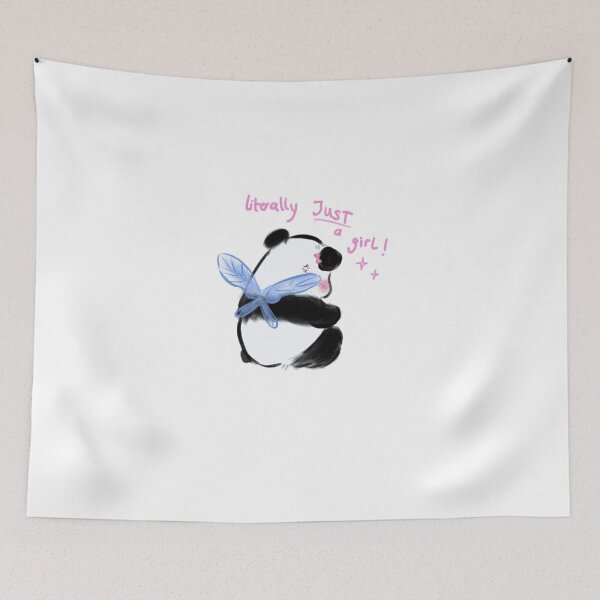 Item preview, Literally Just A Girl Fairy Panda with Pink Bow and fairy Wings designed and sold by charonias.