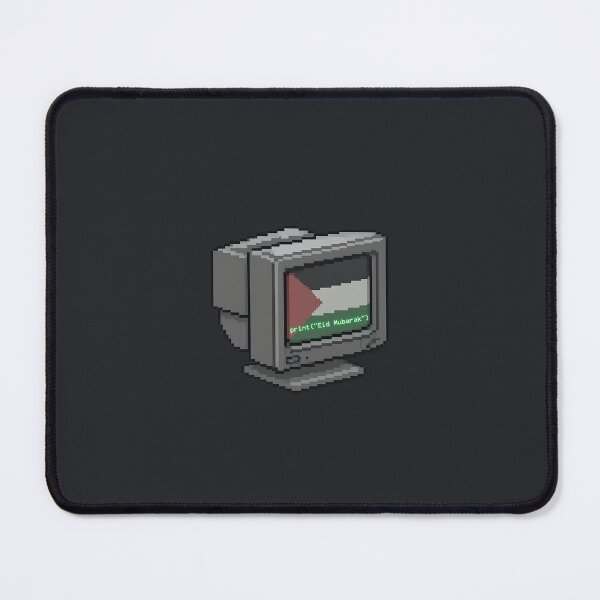 Item preview, Retro "Eid Mubarak" Python print command on a computer with Palestine background designed and sold by namiimami.