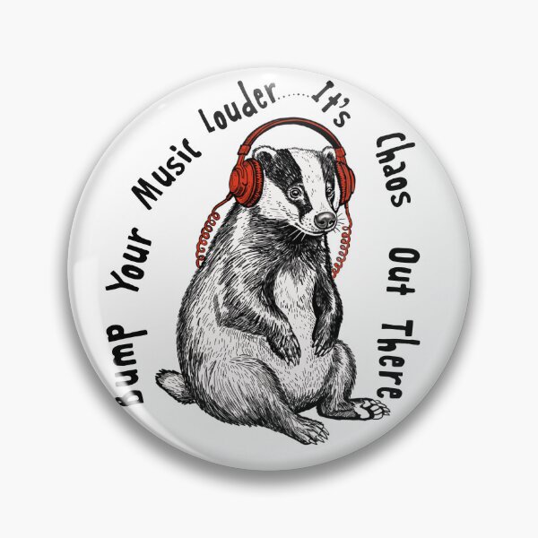Item preview, Badger with headphones clock designed and sold by The Curious Cow.