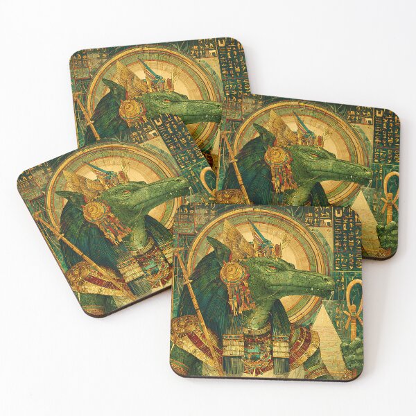 Item preview, Sobek of the Pointed Teeth | Egyptian Crocodile God Wall Art designed and sold by Stoneflower-Art.