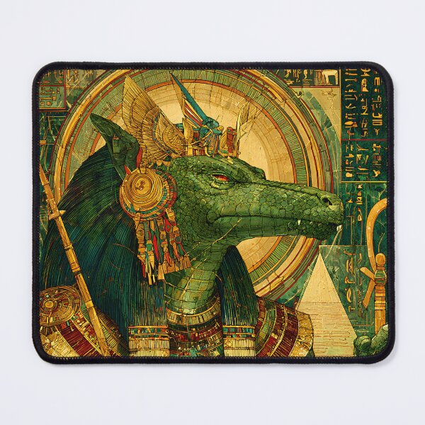 Item preview, Sobek of the Pointed Teeth | Egyptian Crocodile God Wall Art designed and sold by Stoneflower-Art.