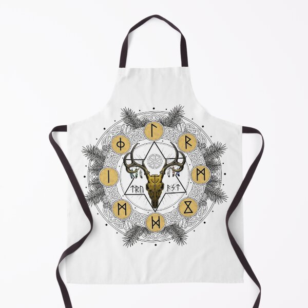 Item preview, Norse Deer Skull Mandala - Elder Futhark Runes & Sacred Geometry designed and sold by VitalusDesignArtV.