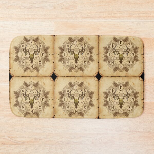 Item preview, Norse Deer Skull Mandala - Elder Futhark Runes & Sacred Geometry designed and sold by VitalusDesignArtV.