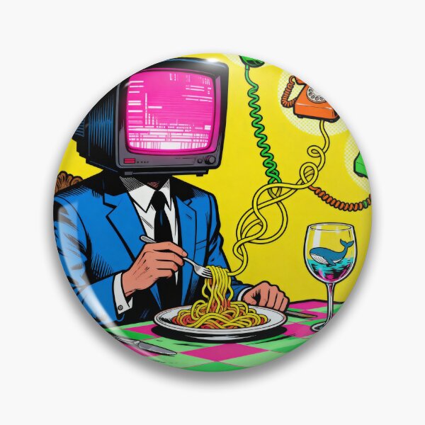 Item preview, TV Head Dinner - Surreal Pop Art Humor designed and sold by PictorialWhimsy.