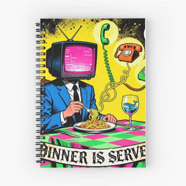 Item preview, TV Head Dinner - Surreal Pop Art Humor designed and sold by PictorialWhimsy.