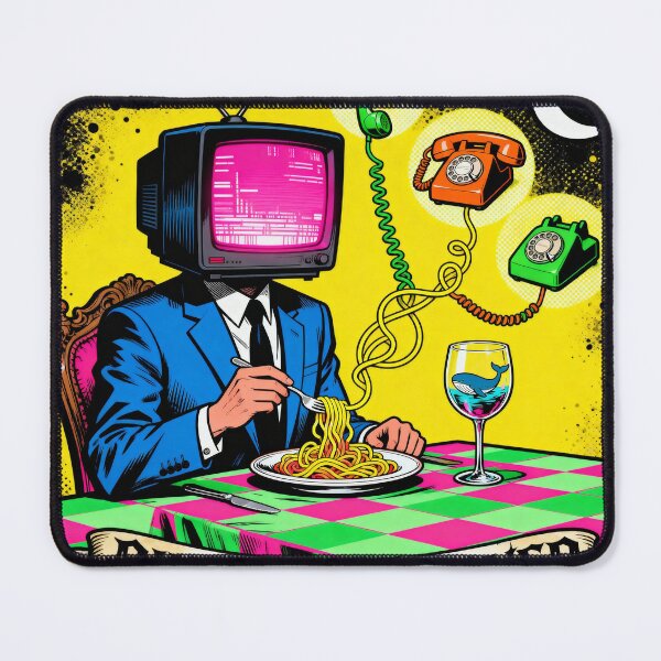Item preview, TV Head Dinner - Surreal Pop Art Humor designed and sold by PictorialWhimsy.