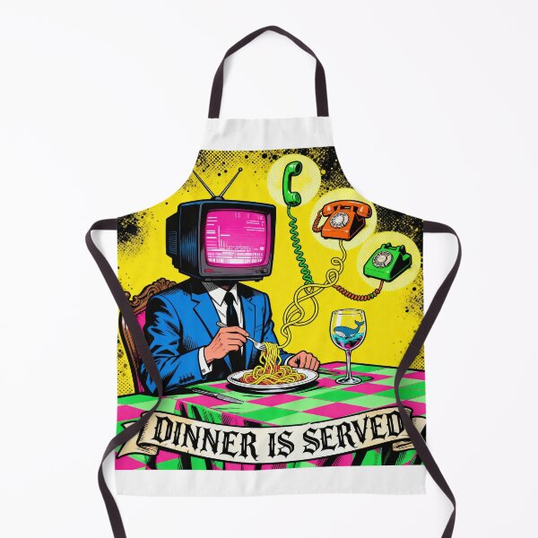 Item preview, TV Head Dinner - Surreal Pop Art Humor designed and sold by PictorialWhimsy.