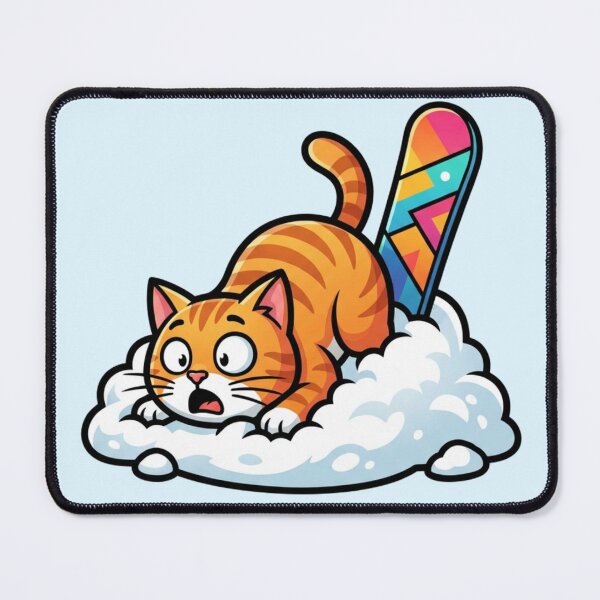 Item preview, Funny Shocked Snowboarding Cat - Epic Winter Fail designed and sold by HappySproutArt.