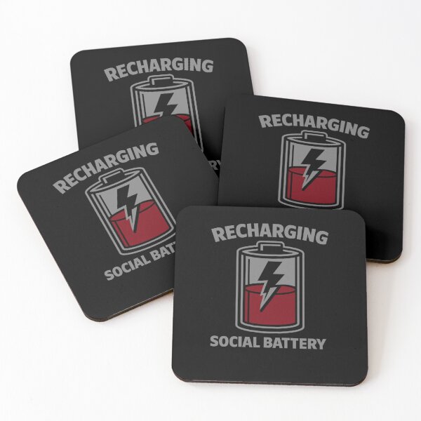 Item preview, Recharging Social Battery Introvert Meme designed and sold by Modern Badge.