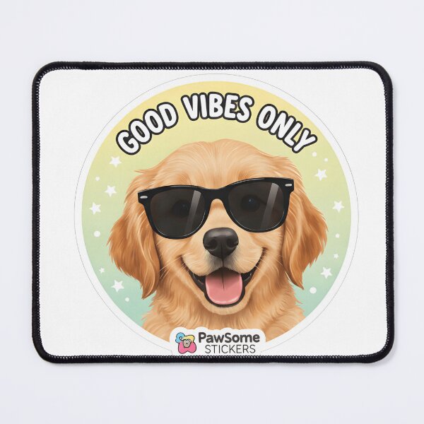 Item preview, Cute Golden Retriever Sunglasses Good Vibes Only designed and sold by RickyStick.