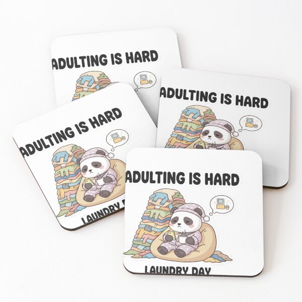 Item preview, Adulting Is Hard Laundry Day Panda Sticker – Funny Relatable Cute Panda Decal designed and sold by snaperos.