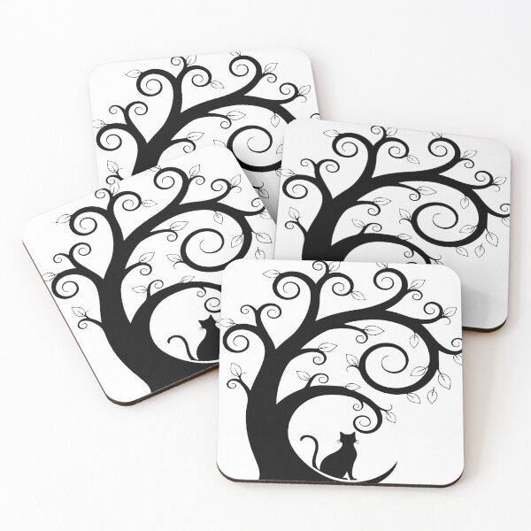 Item preview, Whisperwood Cat — Curly Branch Silhouette designed and sold by zamew.