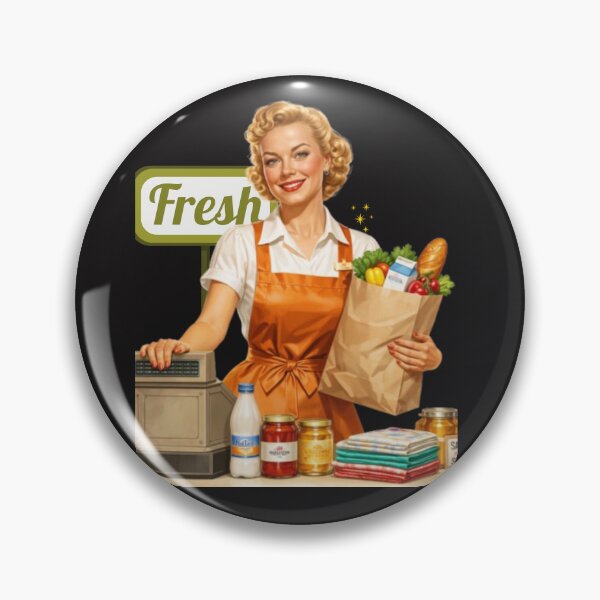Item preview, Vintage Pin-Up Shopkeeper – Retro Grocery Store Woman 1950s Style designed and sold by Bea May Bombshell Studio.