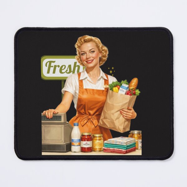 Item preview, Vintage Pin-Up Shopkeeper – Retro Grocery Store Woman 1950s Style designed and sold by Bea May Bombshell Studio.