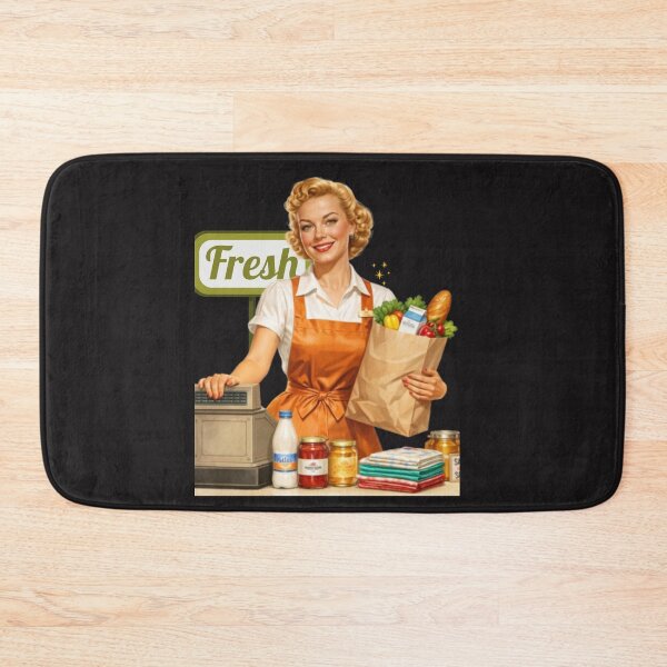 Item preview, Vintage Pin-Up Shopkeeper – Retro Grocery Store Woman 1950s Style designed and sold by Bea May Bombshell Studio.