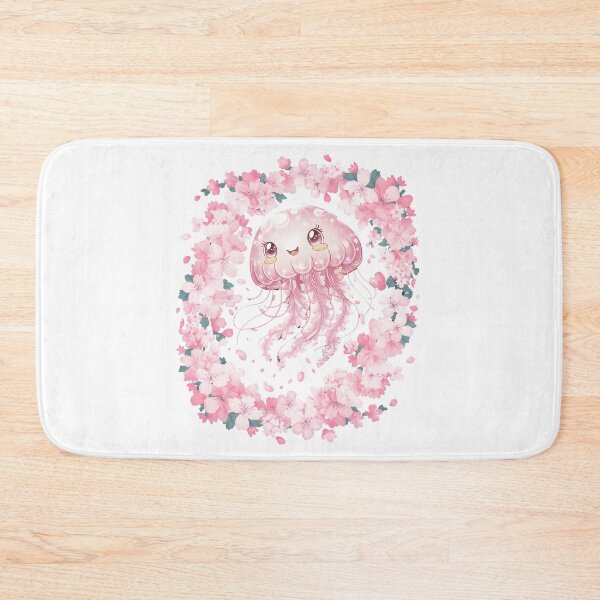 Item preview, Kawaii Pink Jellyfish Sakura Floral Art designed and sold by Aesthetic Art.