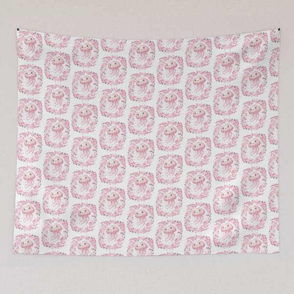 Item preview, Kawaii Pink Jellyfish Sakura Floral Art designed and sold by Aesthetic Art.