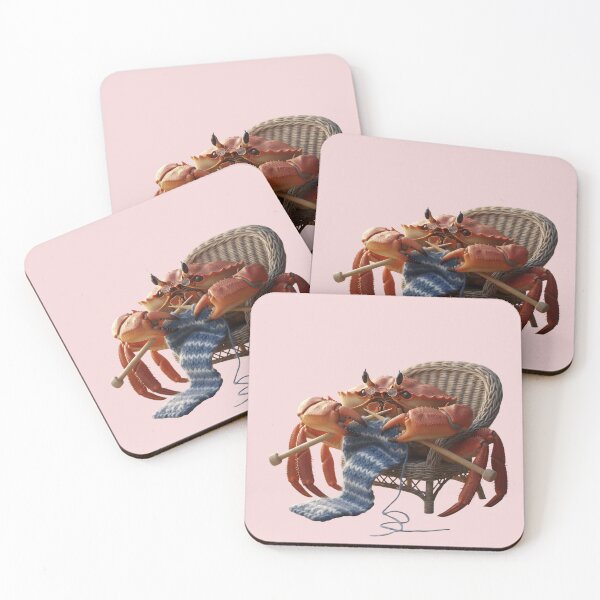 Item preview, Knitting Crab – Funny Cozy Sea Creature Illustration designed and sold by Y-MOONSTAR.