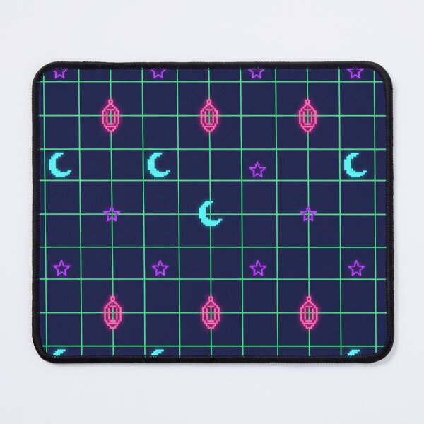 Item preview, Retro Ramadan Neon Grid - 80s Aesthetic Moon & Lanterns designed and sold by RonyMady.