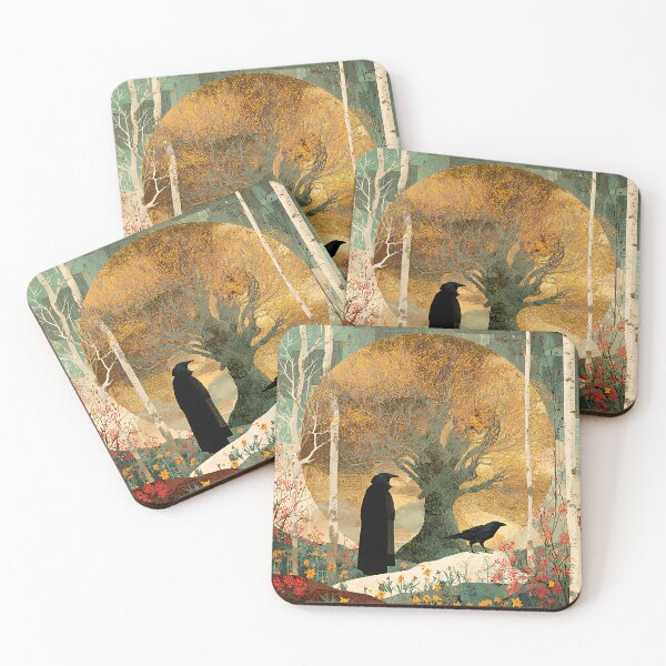 Item preview, Ravens of the New Spring | Mythic Seasonal Wall Art designed and sold by Stoneflower-Art.