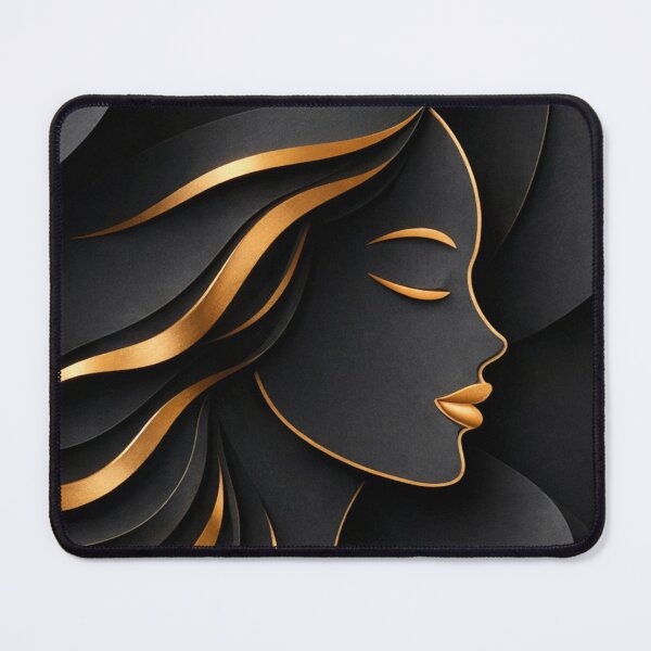 Item preview, Midnight Elegance: Black and Gold Layered Paper Art designed and sold by Dreamy Armine Art.