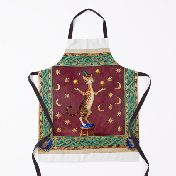 Item preview, Medieval Cat Jester Juggling - Illuminated Manuscript Art designed and sold by PictorialWhimsy.