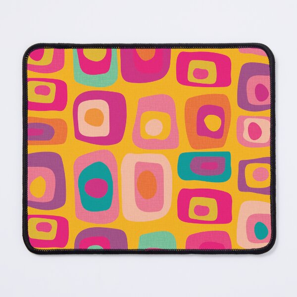Item preview, Retro Mod Funky Rectangles | Textured |Stacked Shapes |Sunshine Yellow | Retro Rainbow designed and sold by Annette Chabidon Studio.