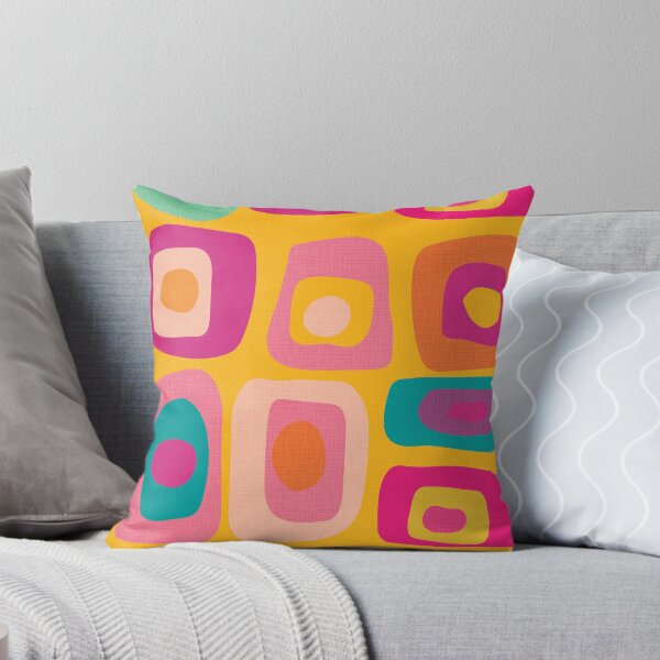 Item preview, Retro Mod Funky Rectangles | Textured |Stacked Shapes |Sunshine Yellow | Retro Rainbow designed and sold by Annette Chabidon Studio.