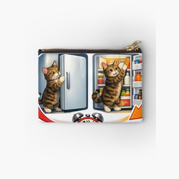 Item preview, Cat Opens Fridge Every 5 Minutes – Funny Loop Meme Sticker designed and sold by VibeVauilt.